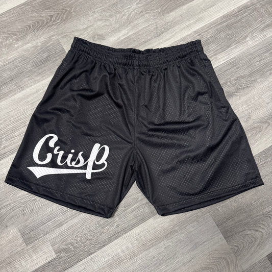 Crispy NYC Cursive Mesh Shorts (Black)