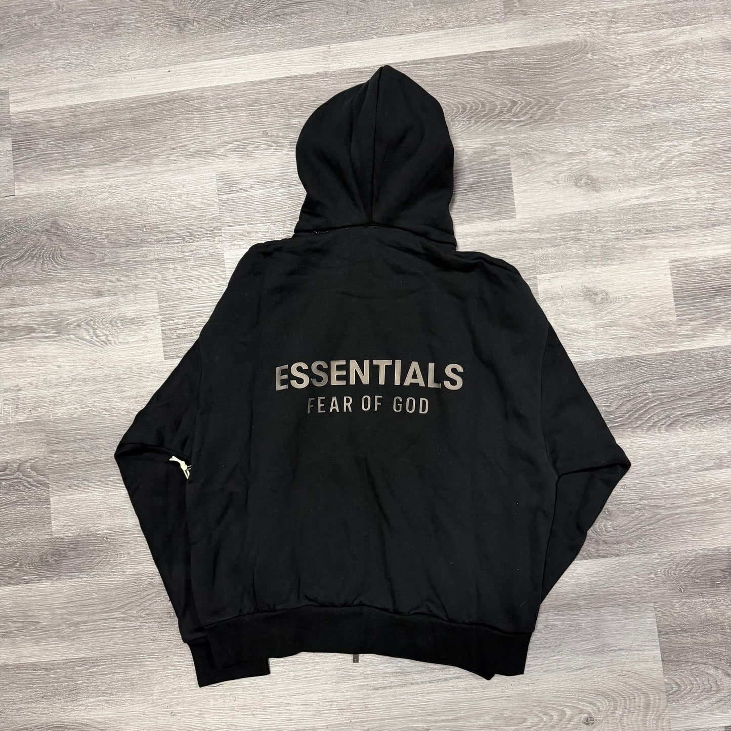 Essentials Fear Of God Zip Up Hoodie (Jet Black)