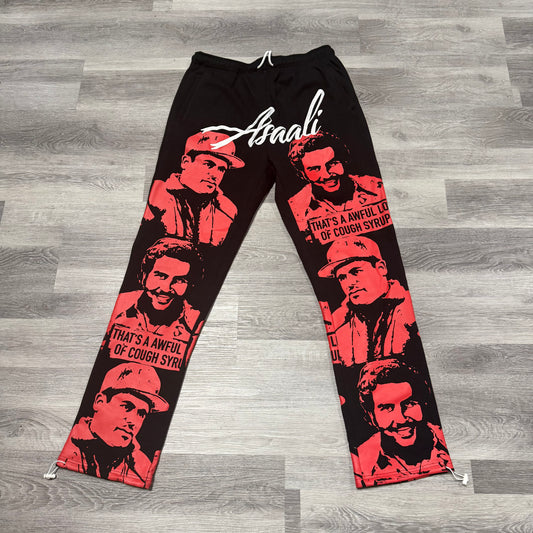 Asaali X That’s A Awful Lot Of Cough Syrup Sweatpants (Black/Red)