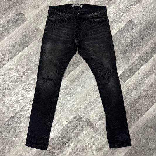 Golden Washed Black Ripped Jeans