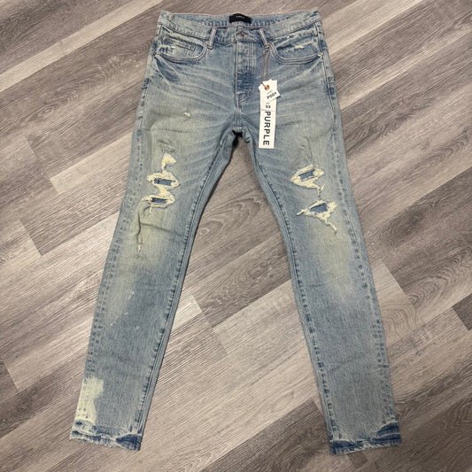 Purple Brand Light Indigo Distressed Skinny Denim Jeans