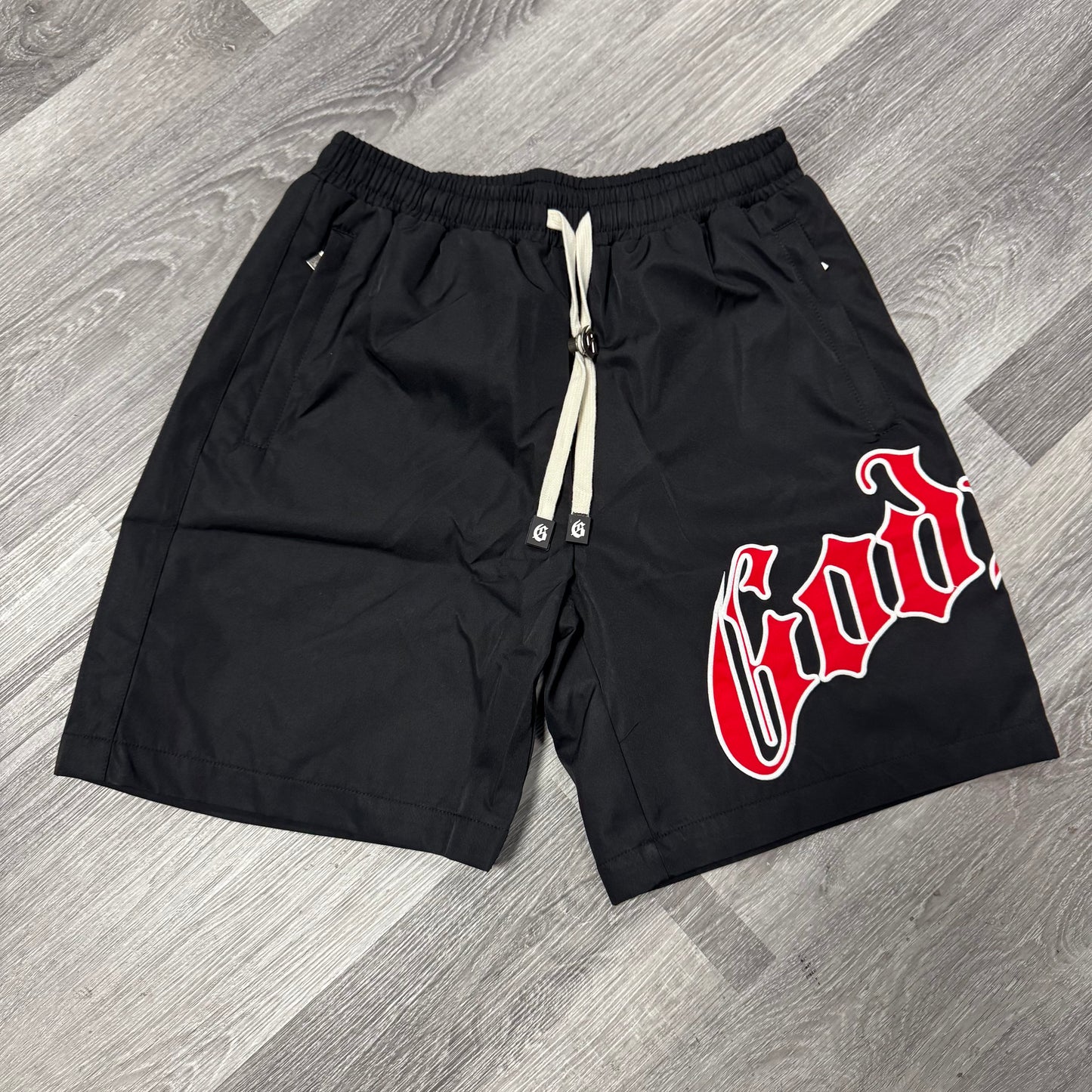 Godspeed OG Logo Nylon Shorts (Bred)