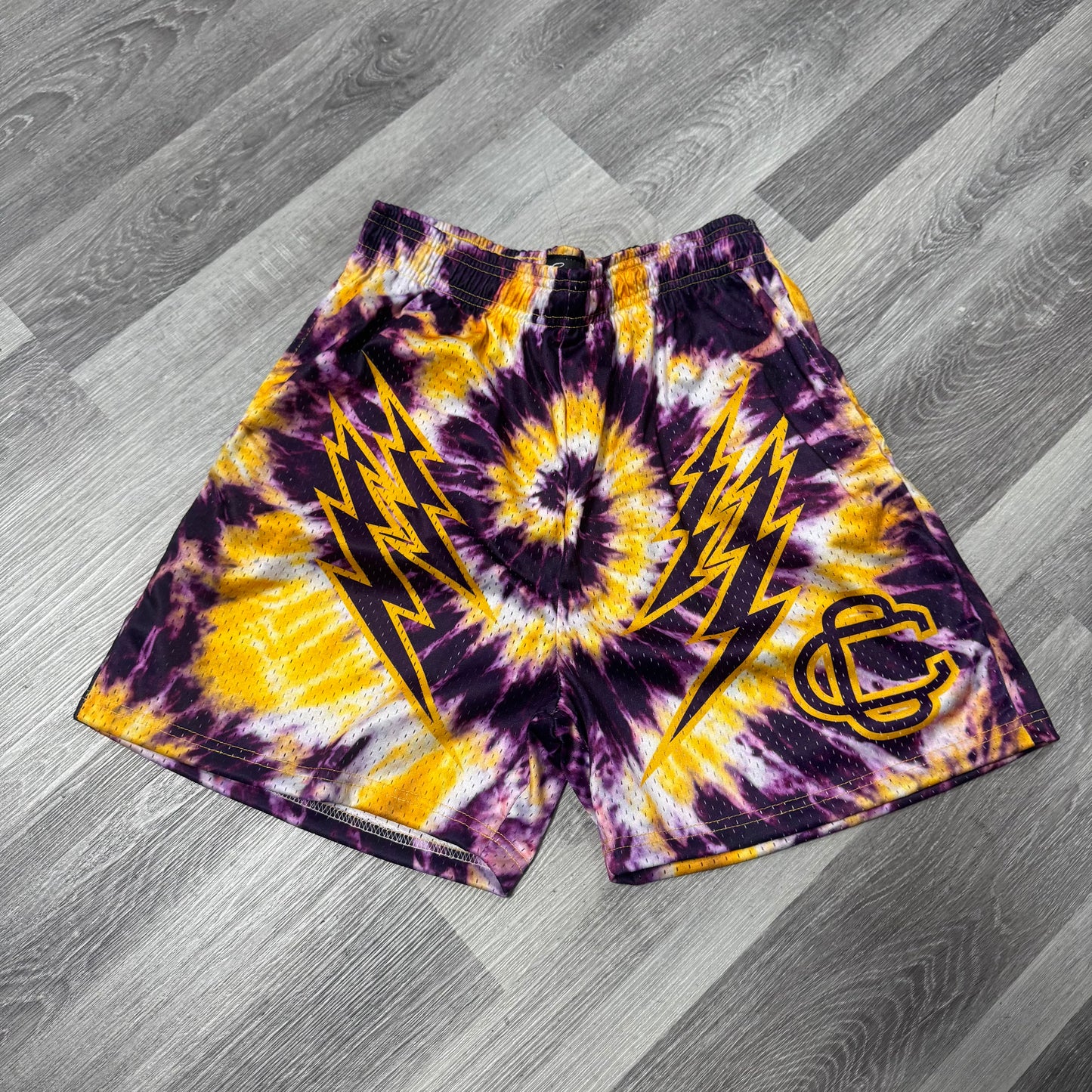 Corrupted Creative Lakers Tie Dye Mesh Shorts