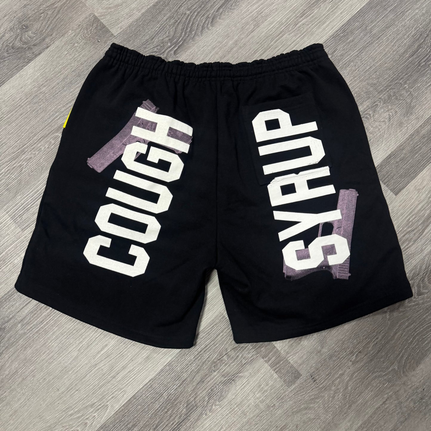 Thats a Awful Lot Of Cough Syrup Glock Sweat Shorts (Black/Pink)