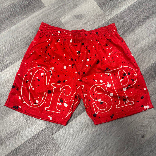 Crispy NYC Red Cement Mesh Shorts