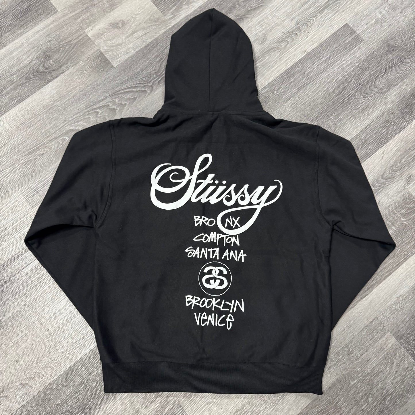 Stussy World Tour Zip Up Hoodie (Black)