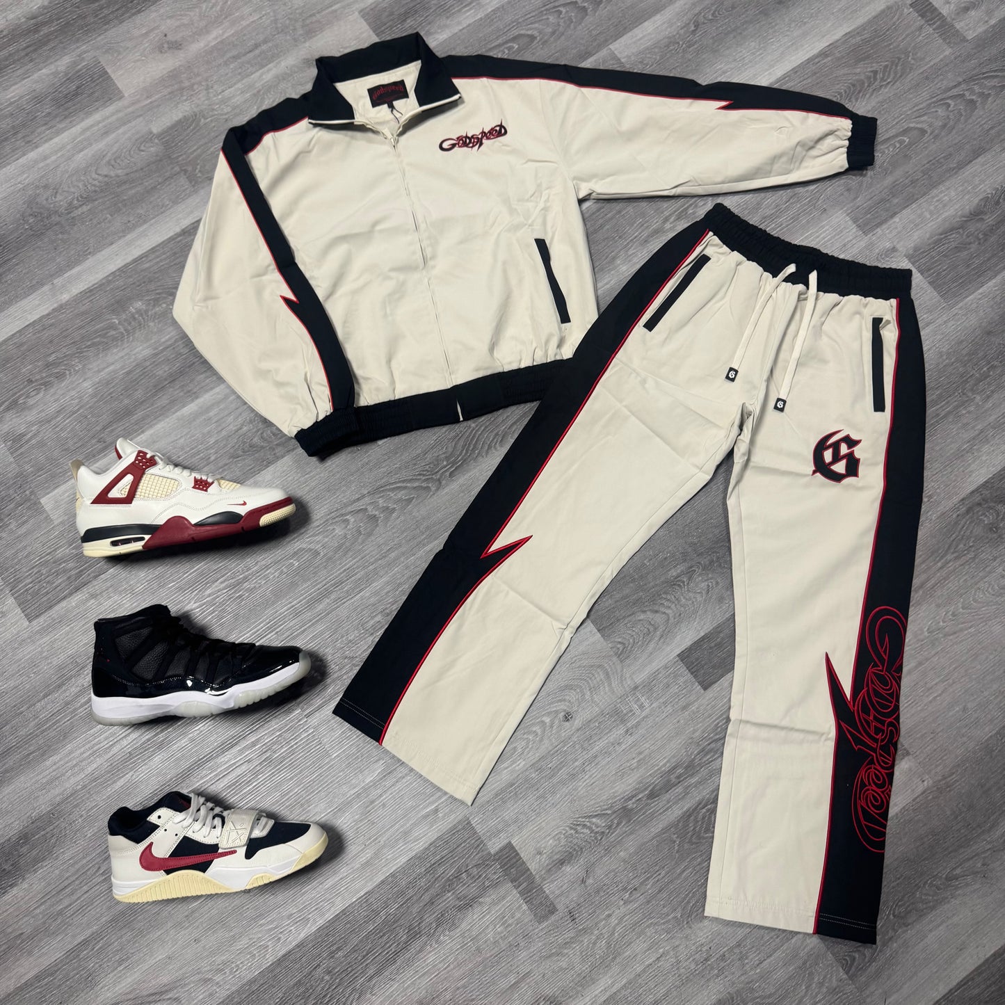 Godspeed GT Tracksuit (Cream/Black/Red)