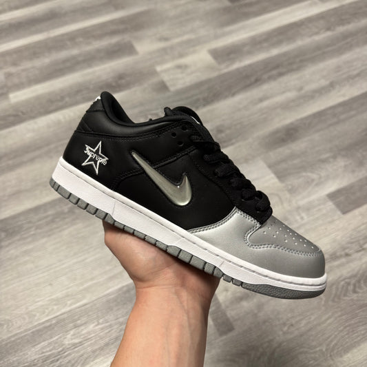Dunk Low SB Supreme Jewel Swoosh Metallic Silver / Brand New