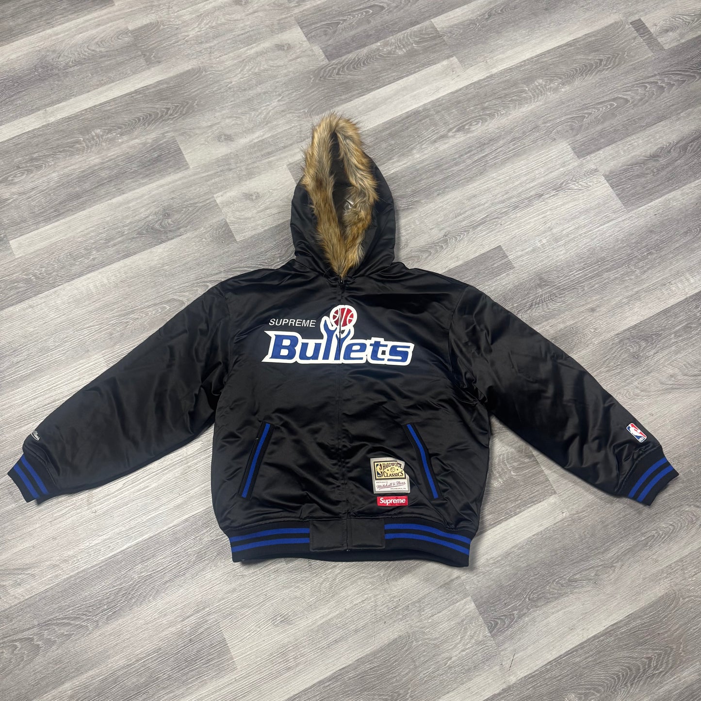 Supreme x Mitchell & Ness Bullets Varsity Jacket