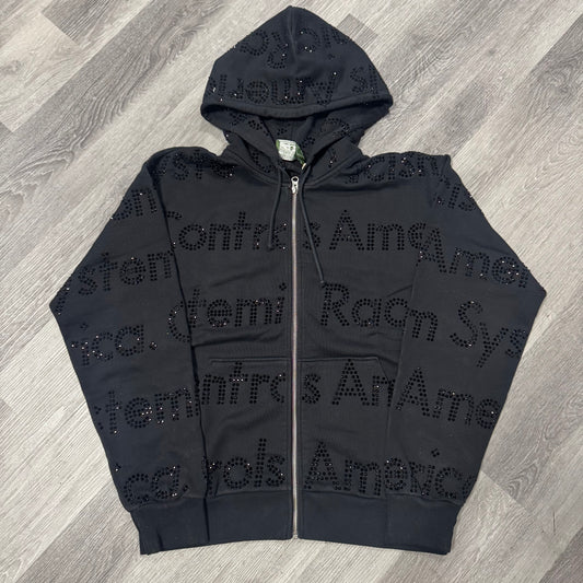 Denim Tears Systemic Racism Controls America Zip Up Hoodie