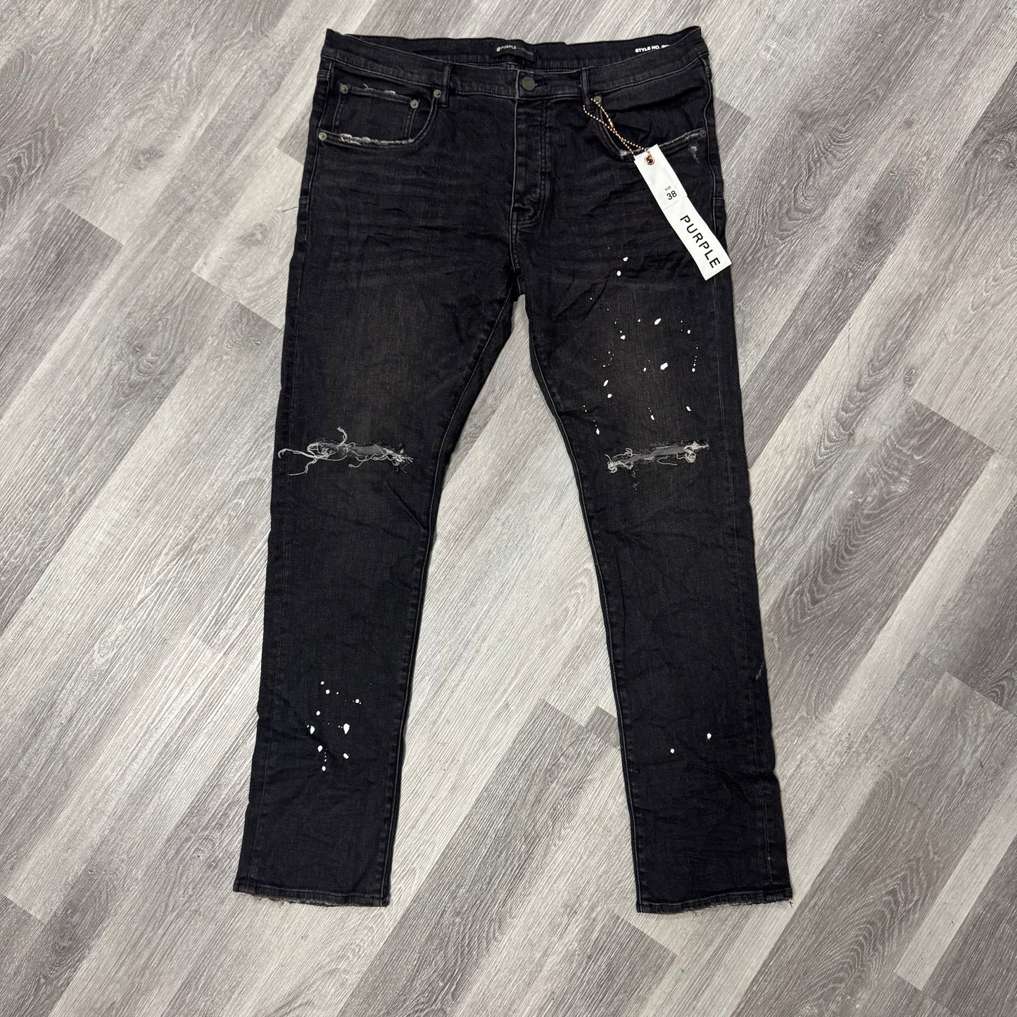 Purple Brand Black Paint Splatter Denim Jeans