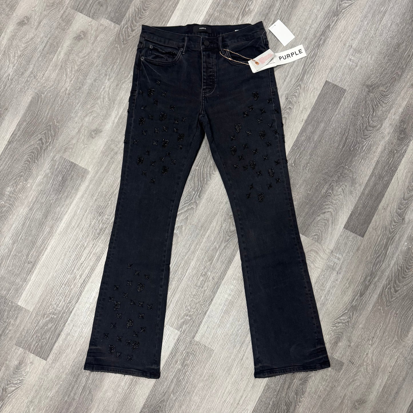 Purple Brand Black-Tone Star Embroidery