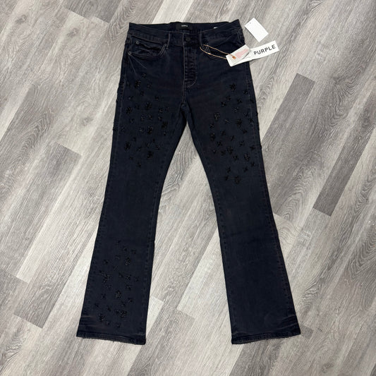 Purple Brand Black-Tone Star Embroidery