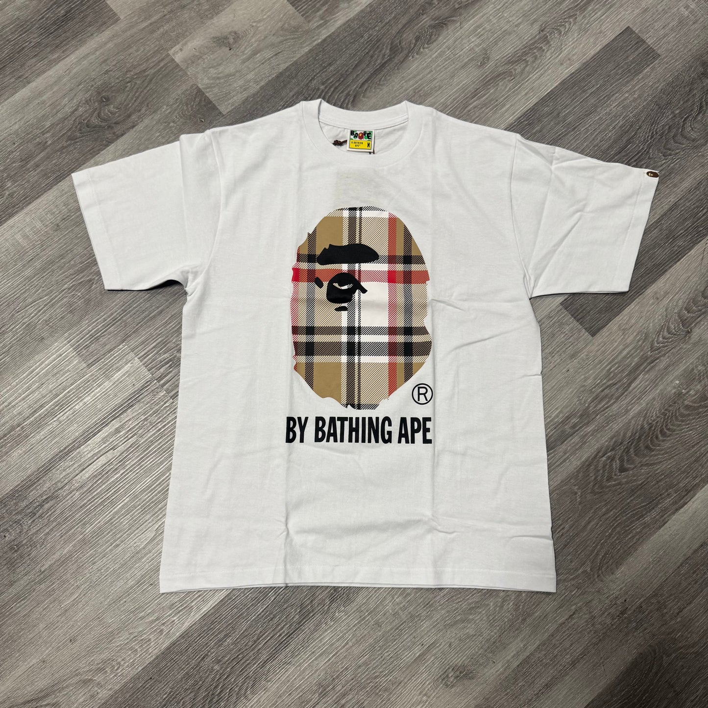 Bape Big Head Plaid Tee (White)