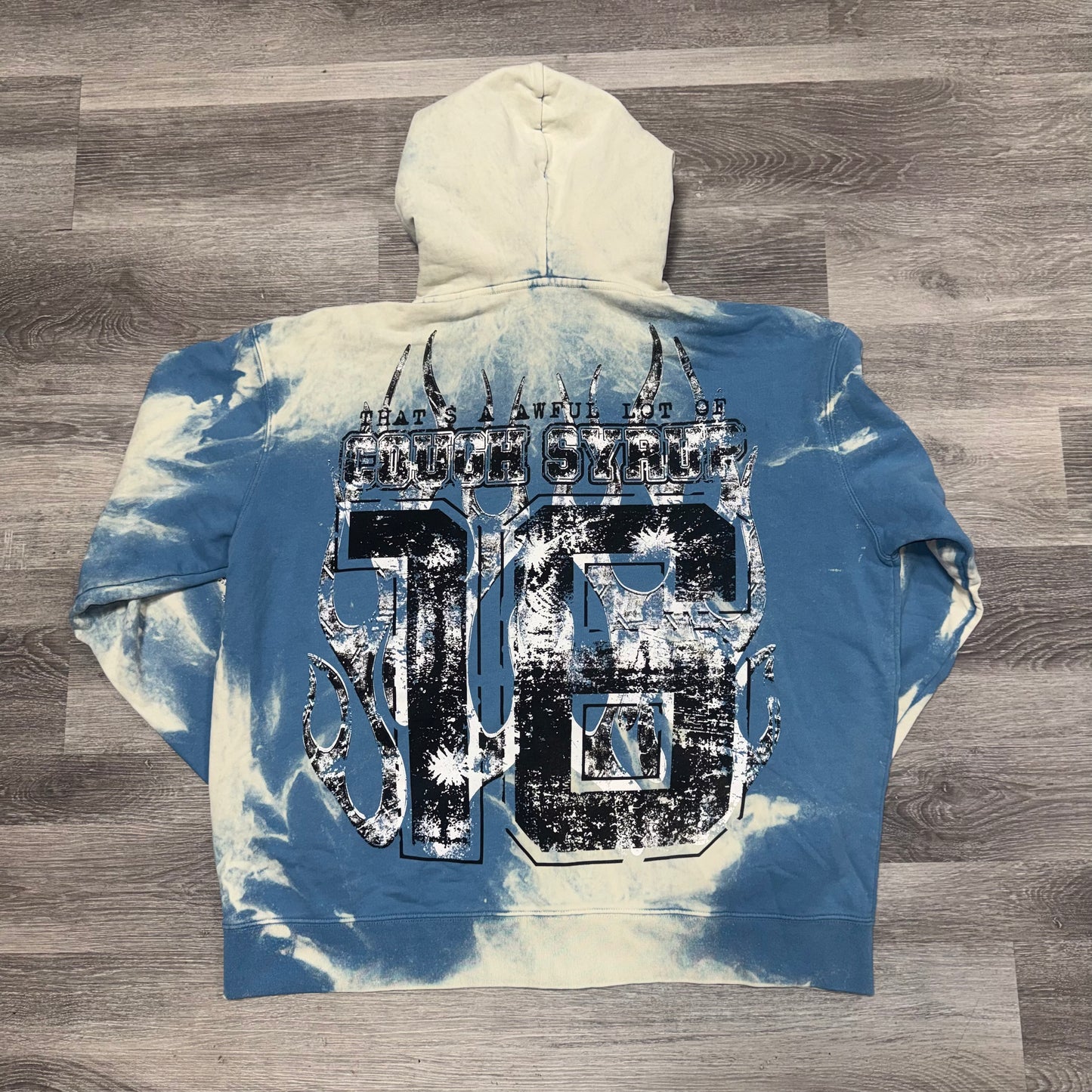 Thats A Awful Lot Of Cough Syrup Flame Tye Dye Wash Zip Up Hoodie