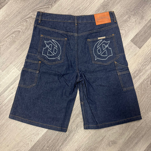 Godspeed Twin Panel Denim Shorts (Raw Blue)