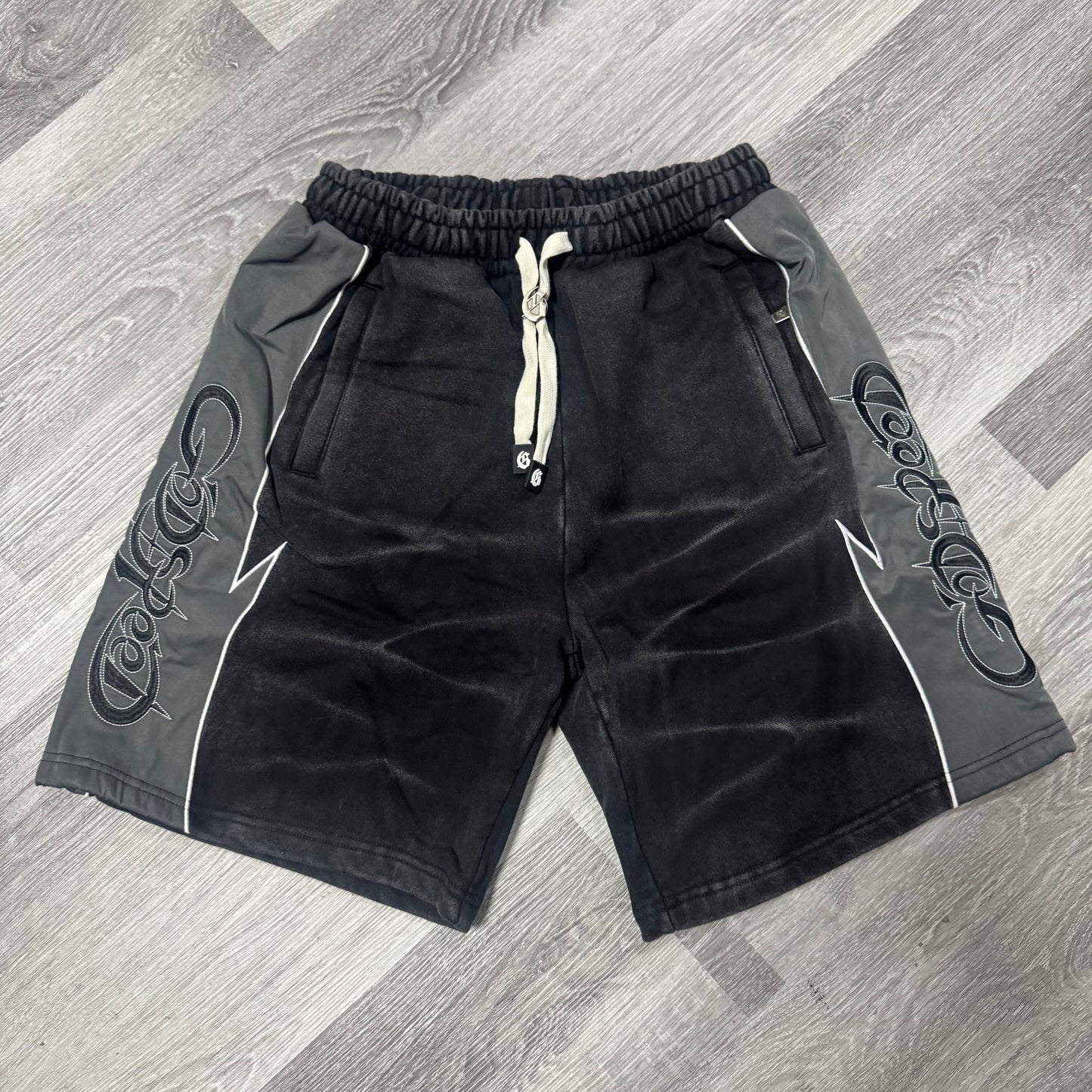 Godspeed Halftime Shorts V2 (Black Acid Wash)