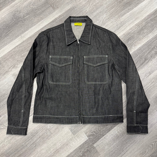 Thats a Awful Lot Of Cough Syrup Cup Pocket Denim Zip Up Jacket (Black)
