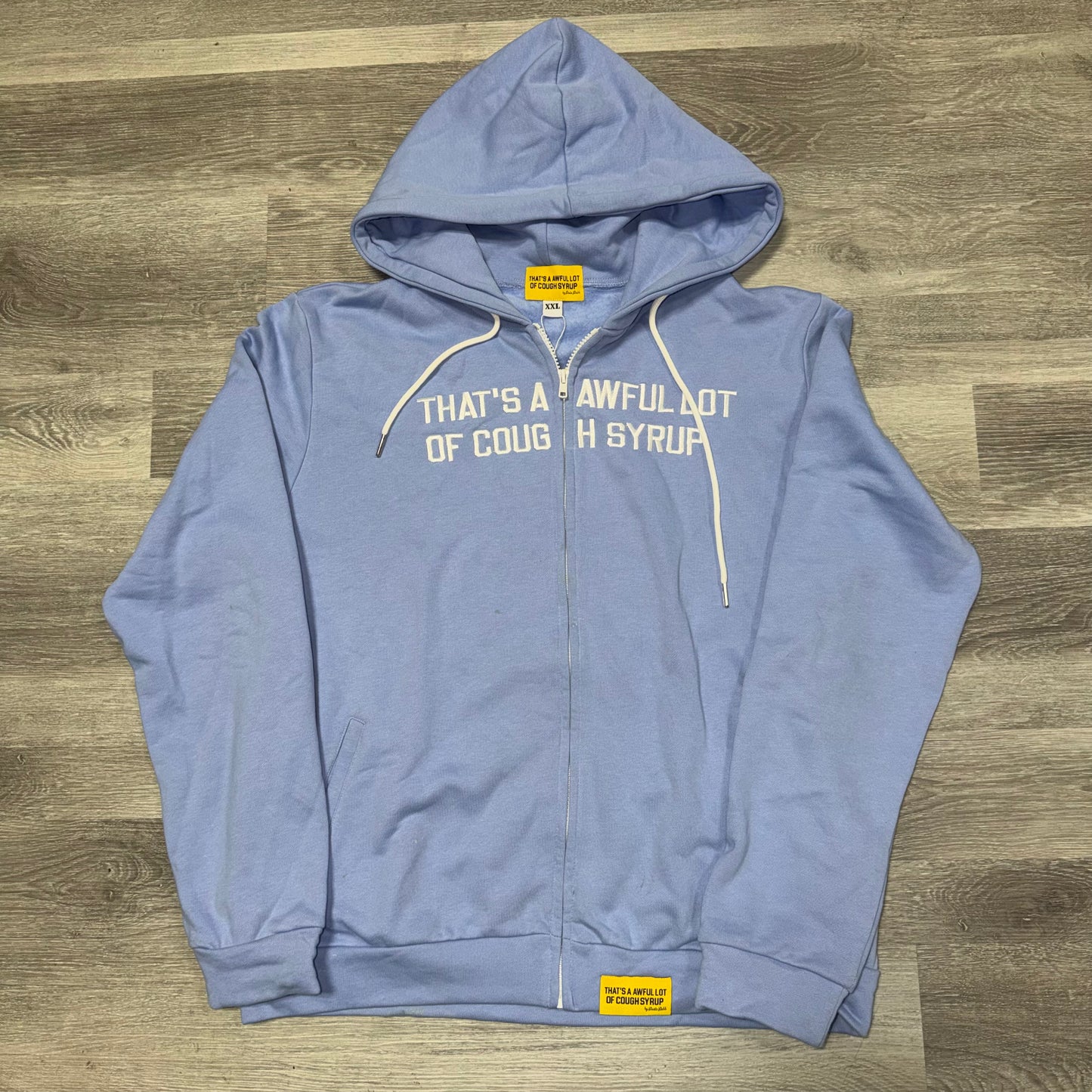 That’s A Awful Lot Of Cought Syrup Classic Zip Up Hoodie (Ice Blue)