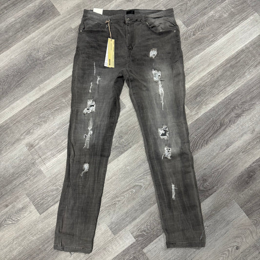 Reason Brand Dark Grey Washed Denim Jeans