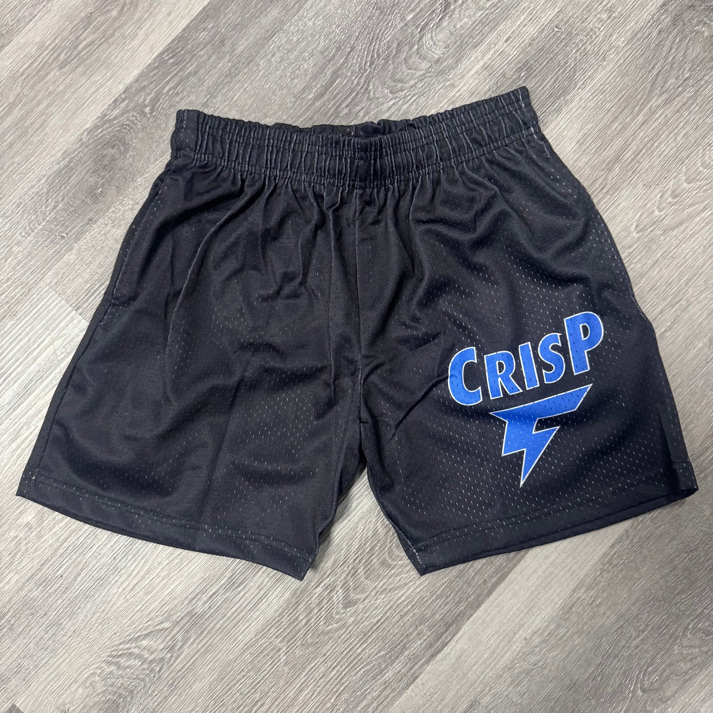 Crispy NYC Logo Mesh Shorts (Black/Blue)