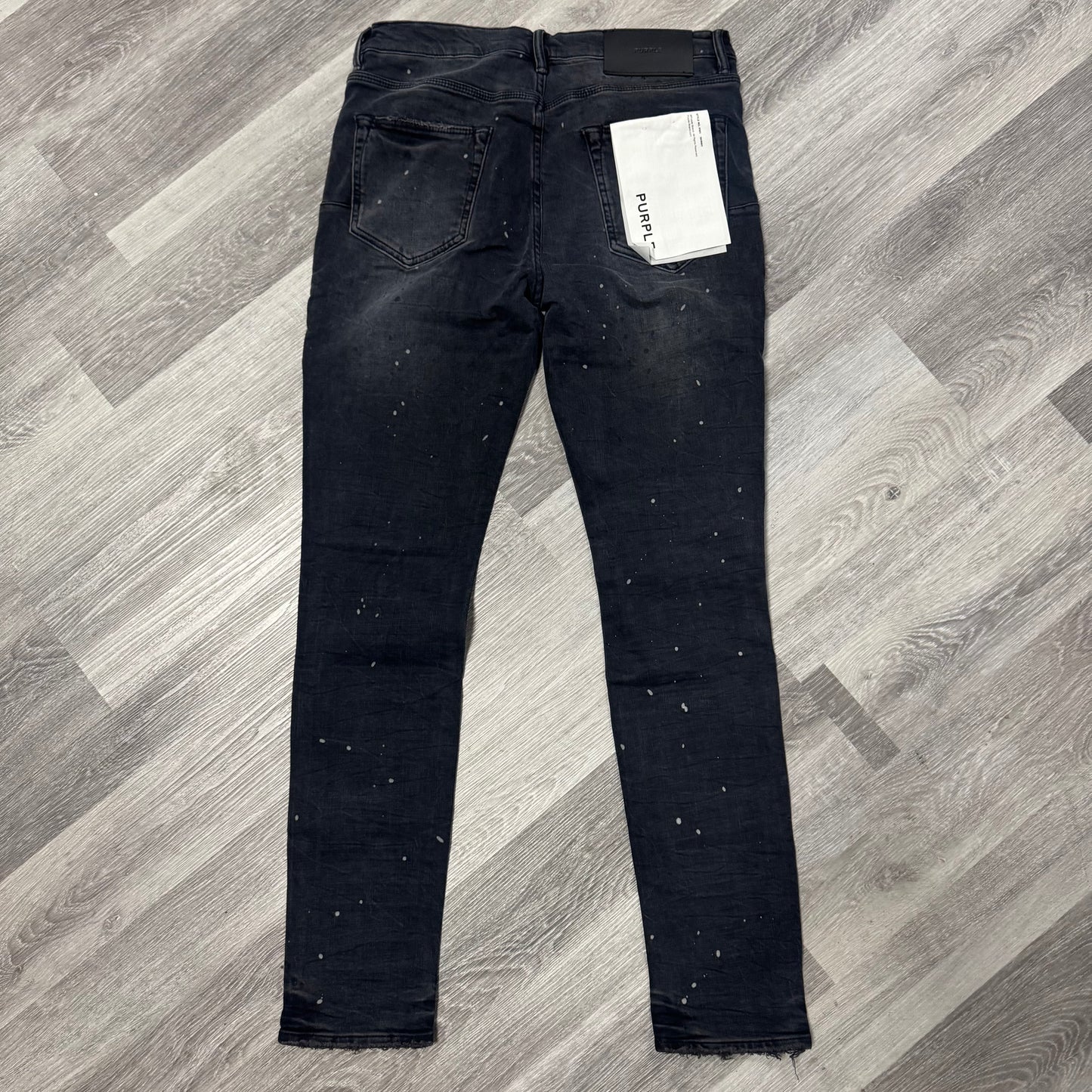 Purple Brand Black Reflective Paint Repair Denim Jeans