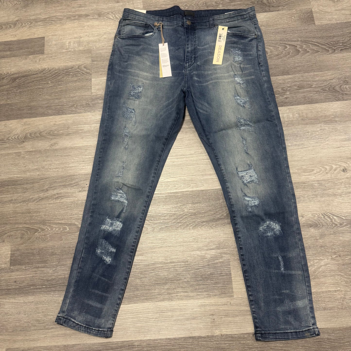 Reason Brand Washed Distressed Denim Jeans