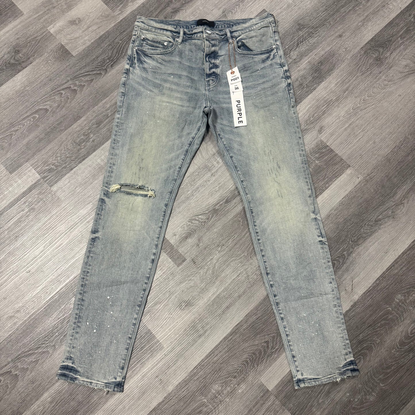 Purple Brand Light Indigo White Splatter Denim Jeans