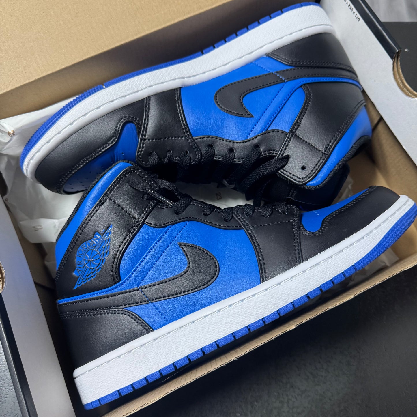 Jordan 1 Mid Black Royal Blue / Preowned