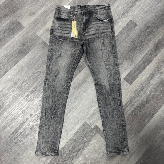 Reason Brand Grey Ripped Patch Denim Jeans