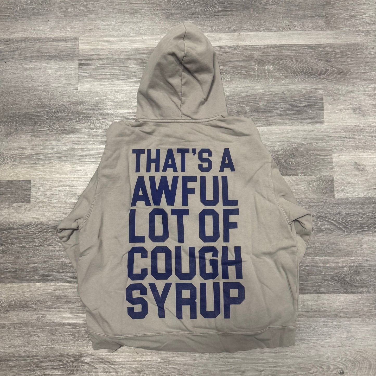 Thats A Awful Lot Of Cough Syrup Classic Hoodie (Grey/Blue)