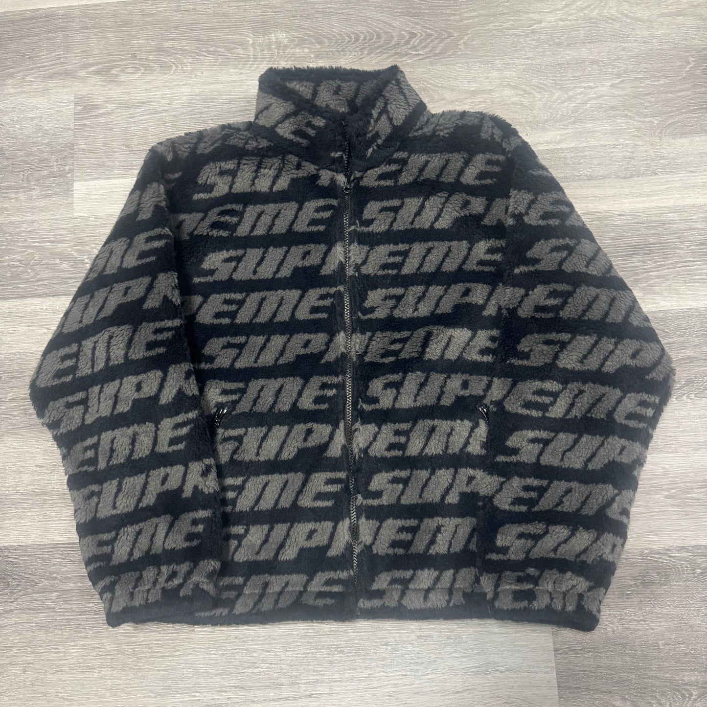 Supreme Repeat Jacquard Fleece Jacket (Black)