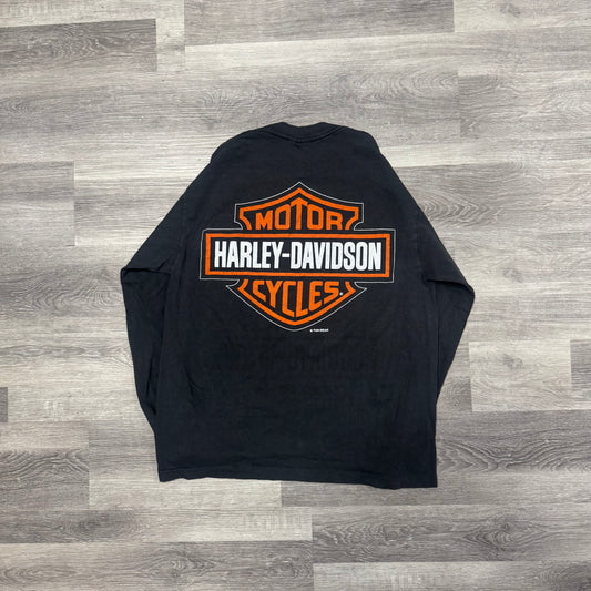 Harley Davidson Flames Longsleeve Graphic Tee