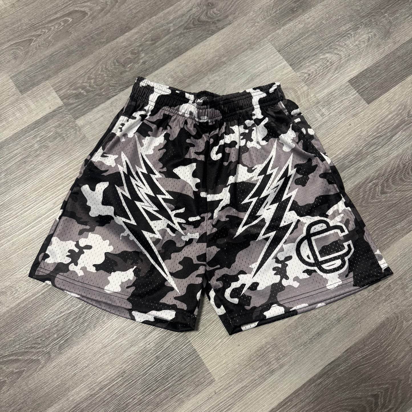 Corrupted Creative Grey Camo Mesh Shorts