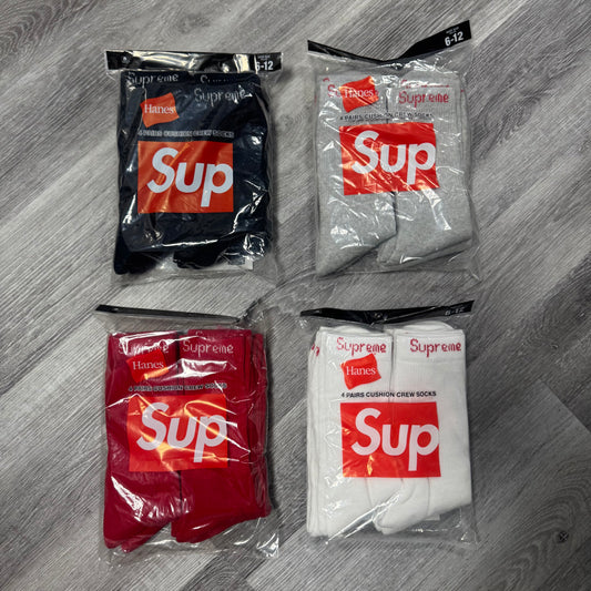 Supreme Hanes Socks (4 Pack)