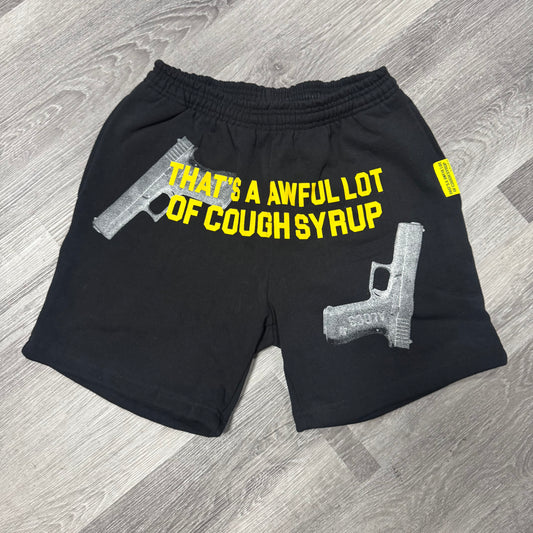 Thats a Awful Lot Of Cough Syrup Glock Sweat Shorts (Black/Yellow)