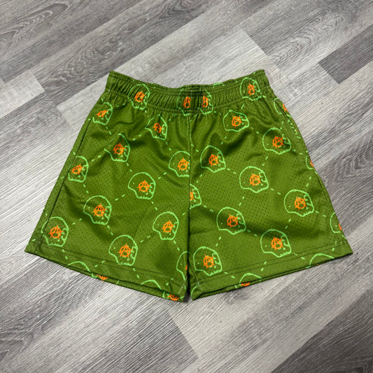 Bravest Studios Mesh Shorts (Green Skull)