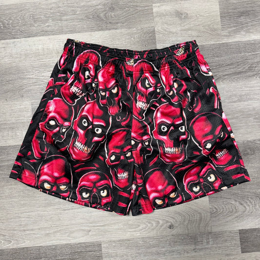 Bravest Red Skully Mesh Shorts