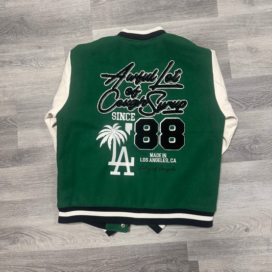 Thats A Awful Lot Of Cough Syrup Varsity Jacket (Green)