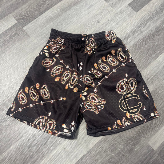 Corrupted Creative Brown Bandana Mesh Shorts