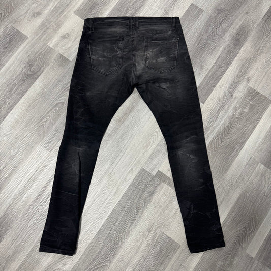Golden Washed Black Ripped Jeans
