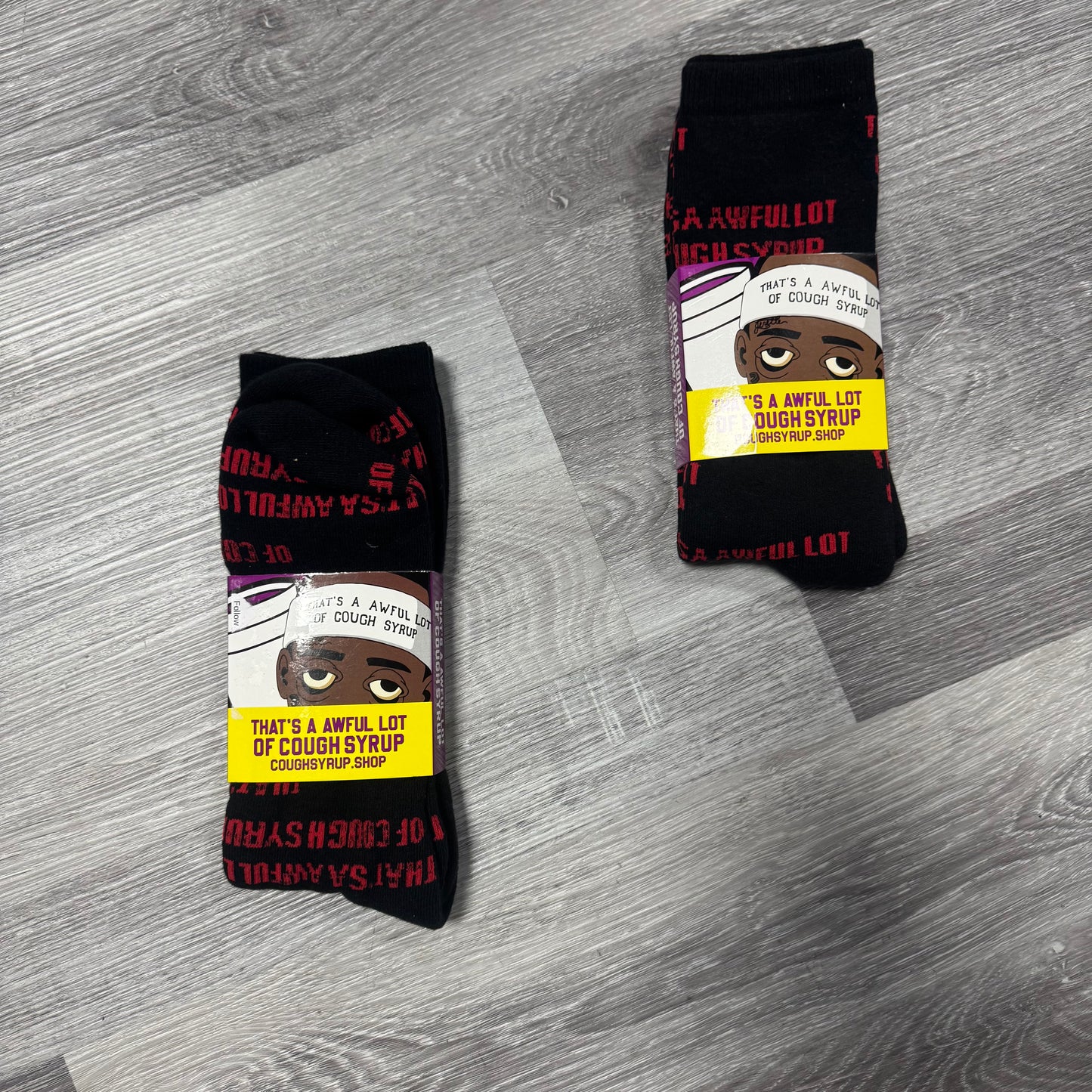Thats a Awful Lot of Cough Syrup Socks