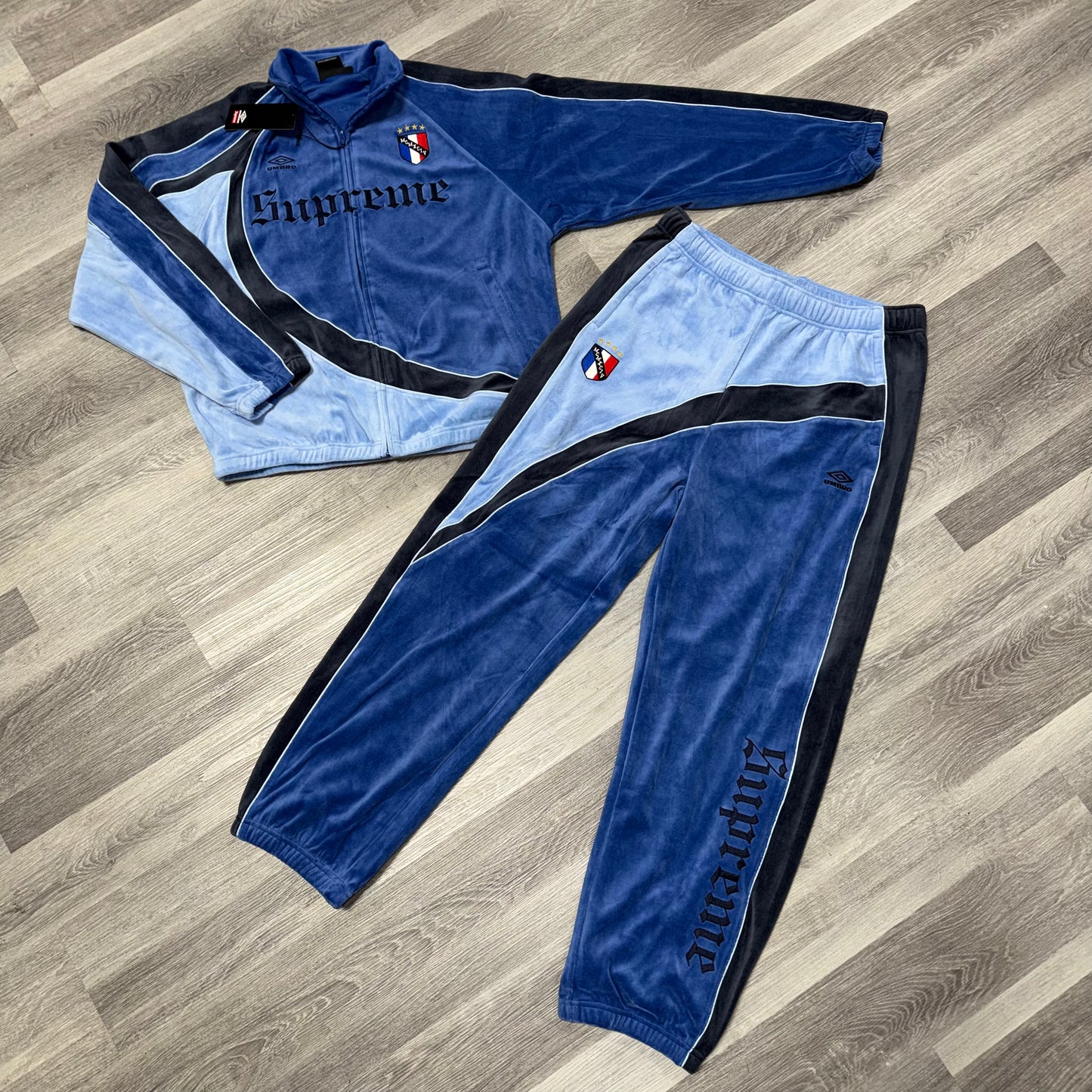 Supreme UmBro Velour Track Suit (Blue)