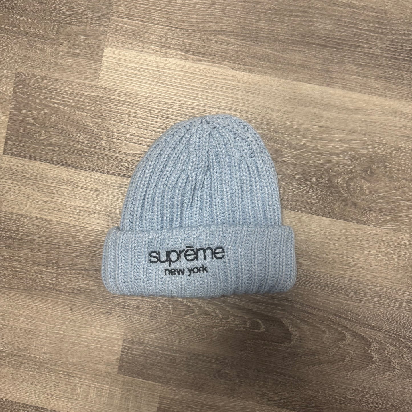 Supreme Chunky Ribbed Beanie (Light Blue)