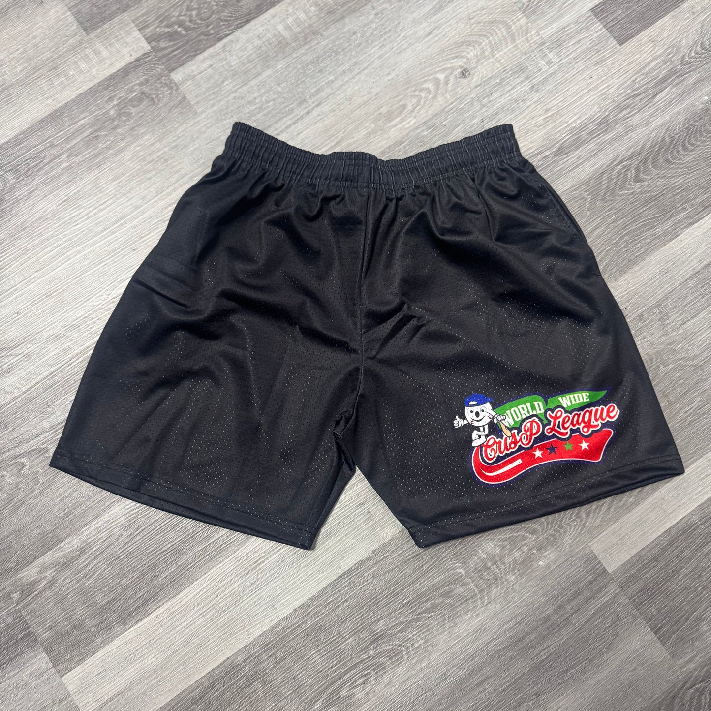 Crispy NYC Worldwide League Mesh Shorts (Black)