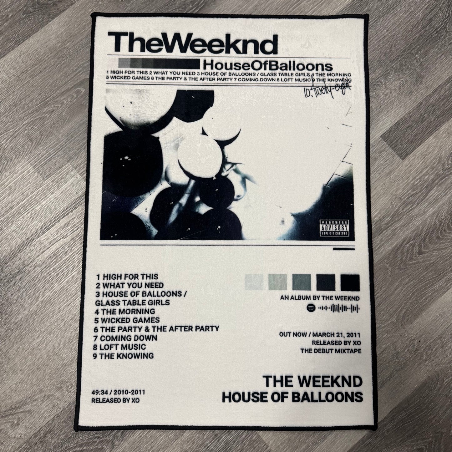 House Of Balloons Album Rug