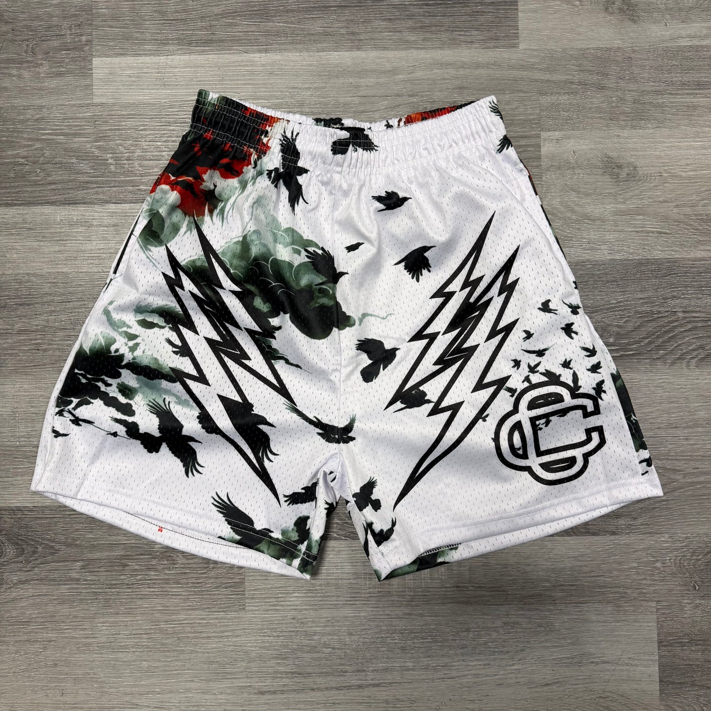 Corrupted Creative Japanese Art Mesh Shorts