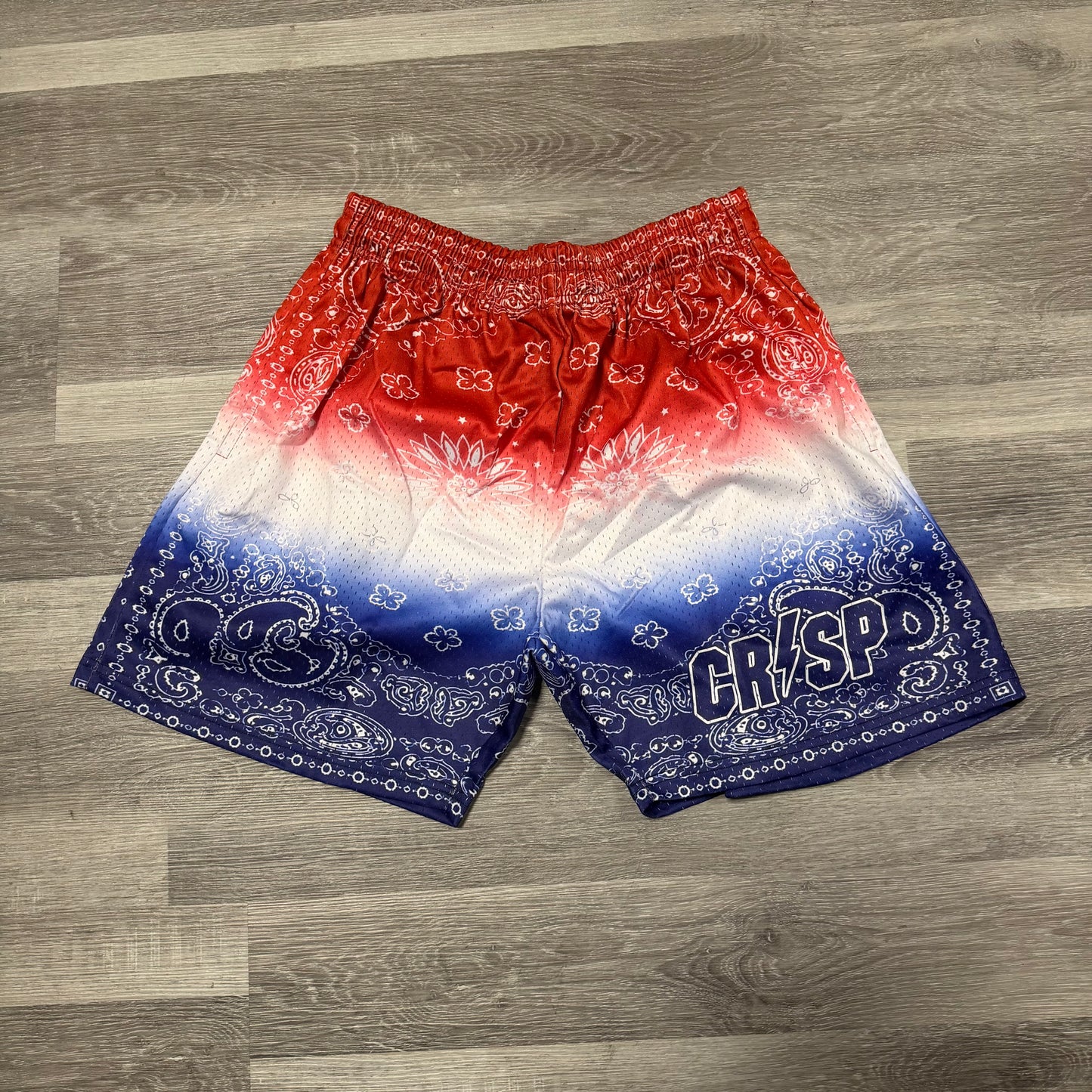 Crispy NYC Bandana Fade Logo Mesh Shorts