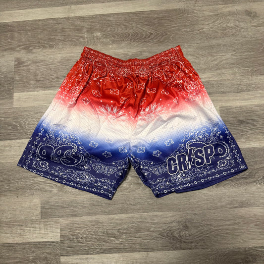 Crispy NYC Bandana Fade Logo Mesh Shorts