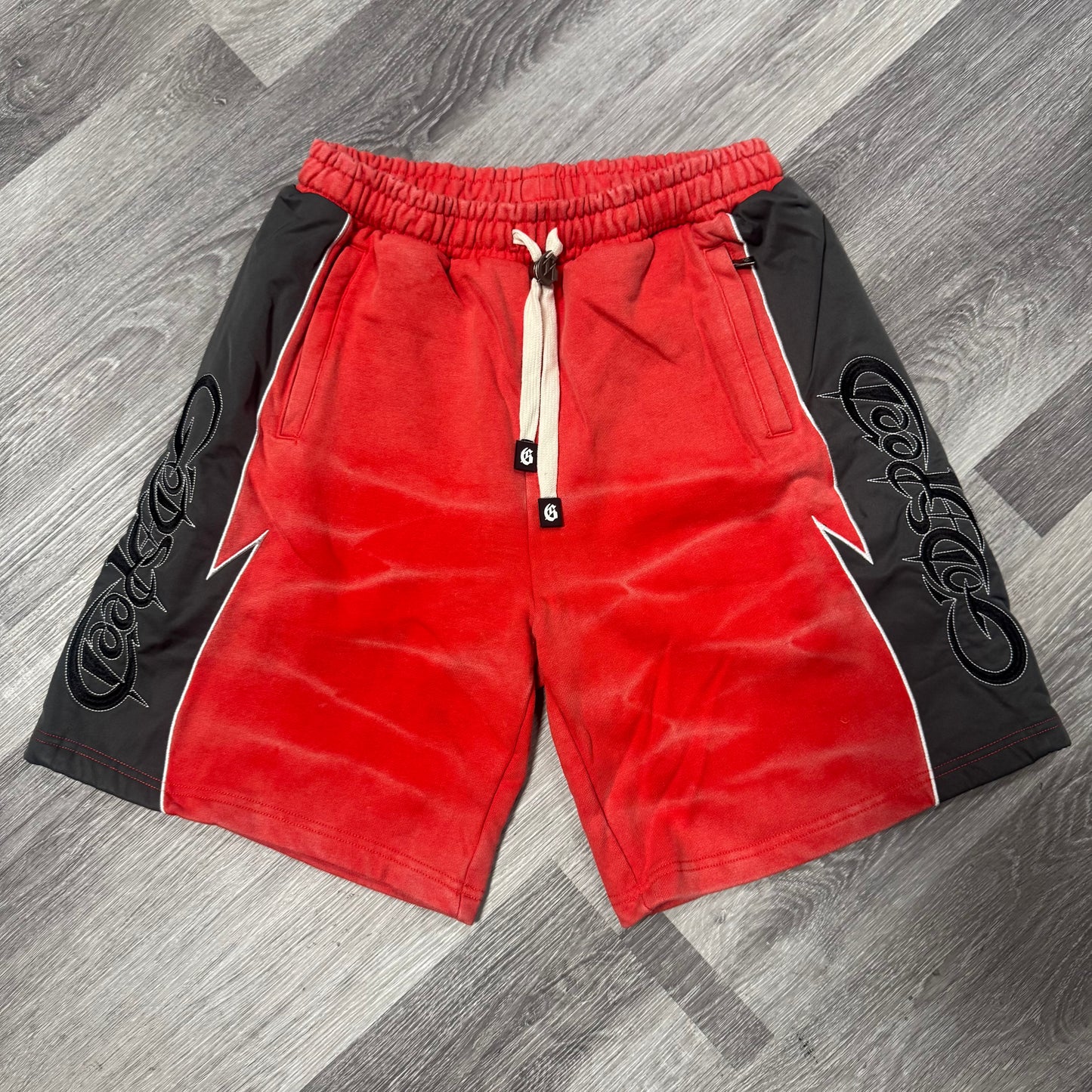 Godspeed Halftime Shorts V2 (Red Acid Wash)